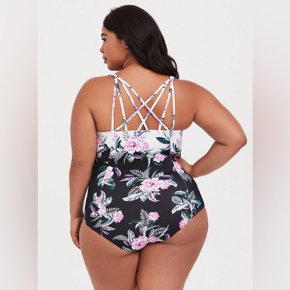 Slim Fix Underwire One Piece Swimsuit Strappy Back Push Up Slimming Ruched Swim - Picture 3 of 9